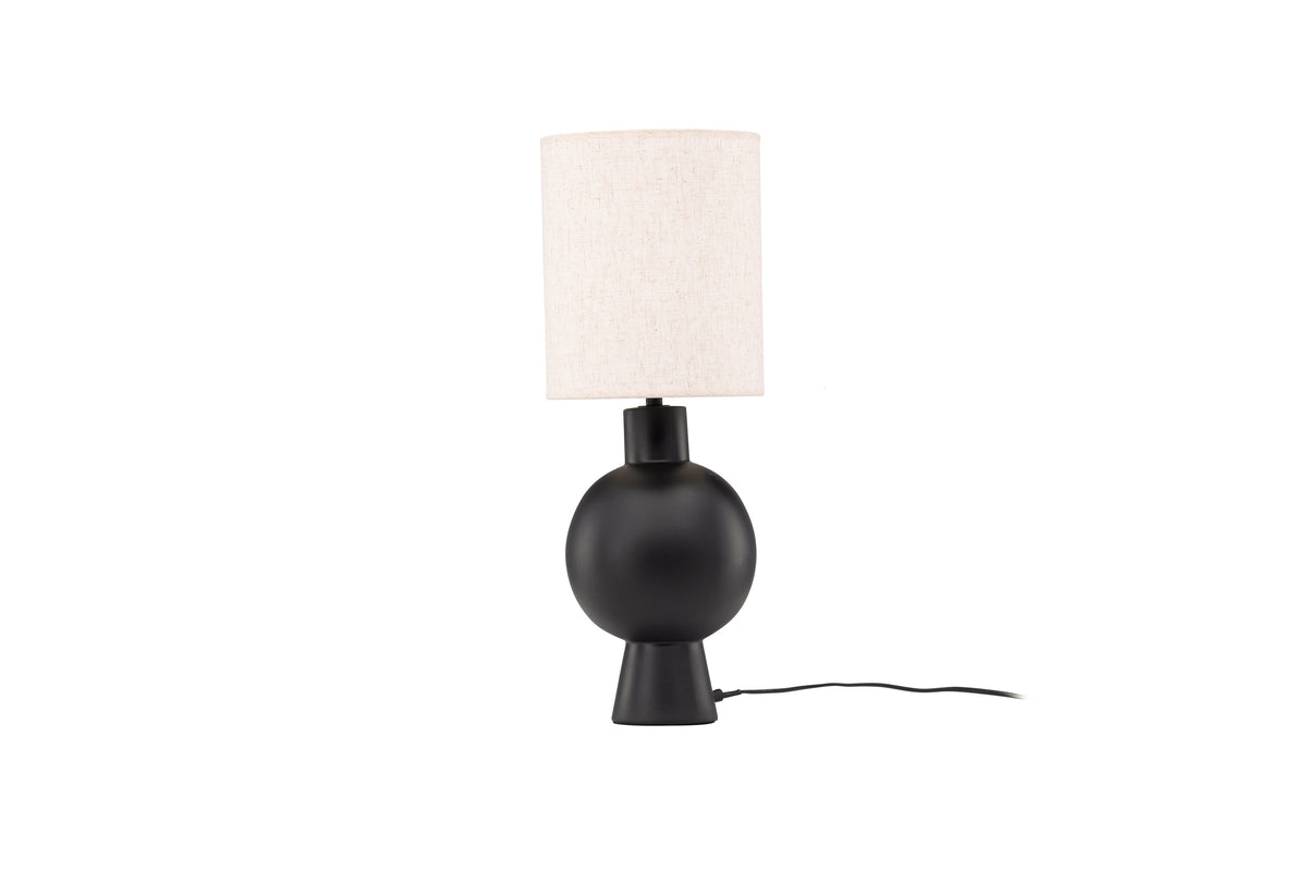 Mysterna bordslampa svart med beige tygskärm