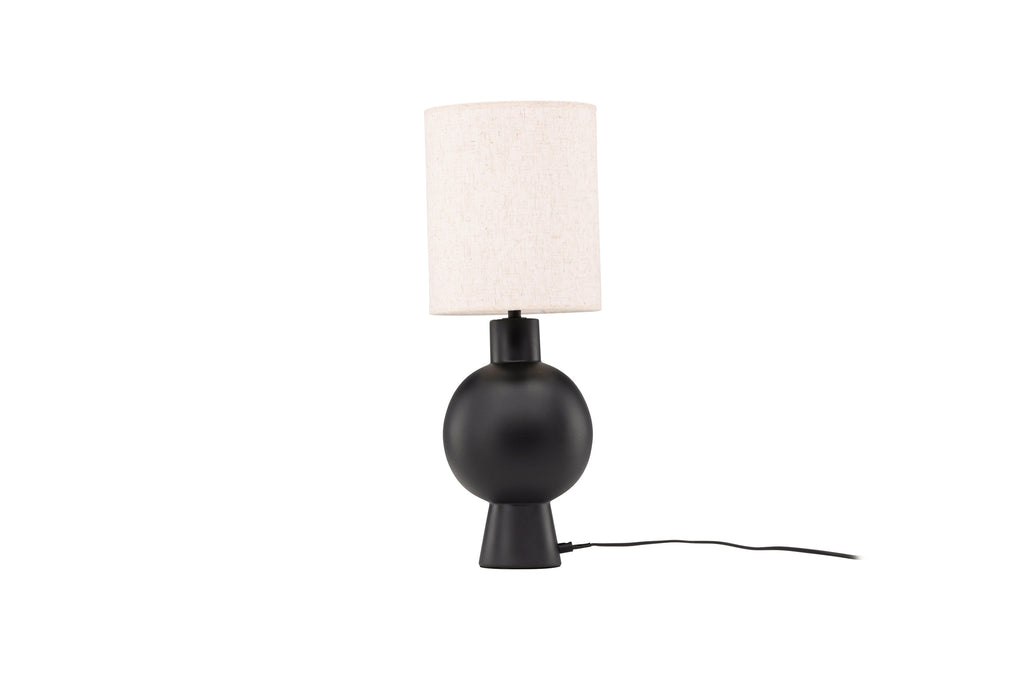 Mysterna bordslampa svart med beige tygskärm