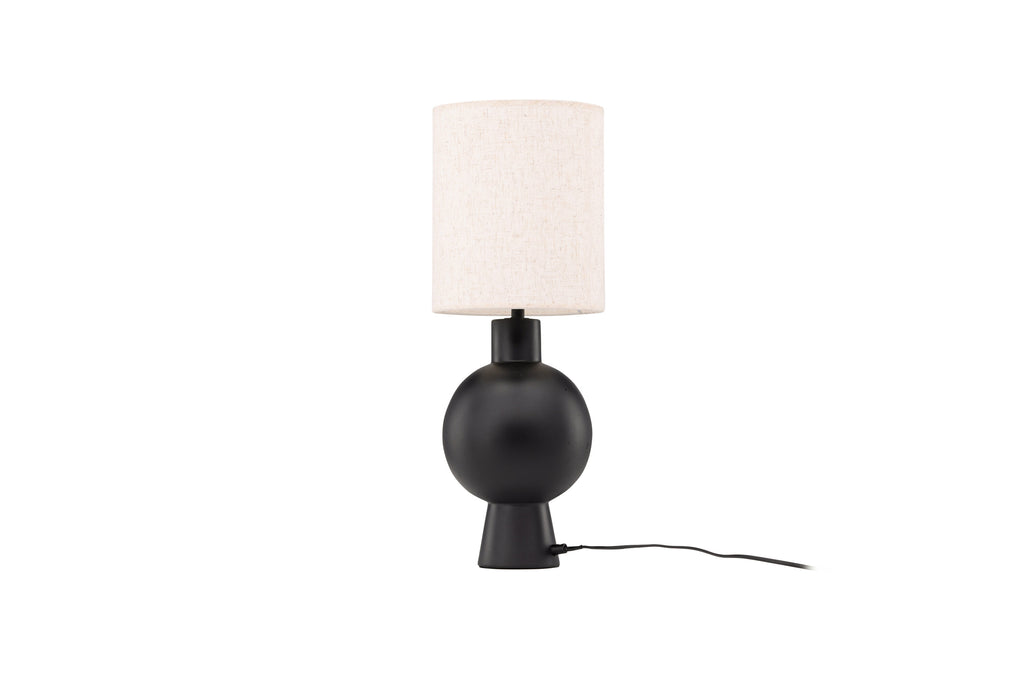 Mysterna bordslampa svart med beige tygskärm