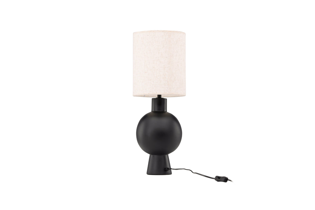 Mysterna bordslampa svart med beige tygskärm