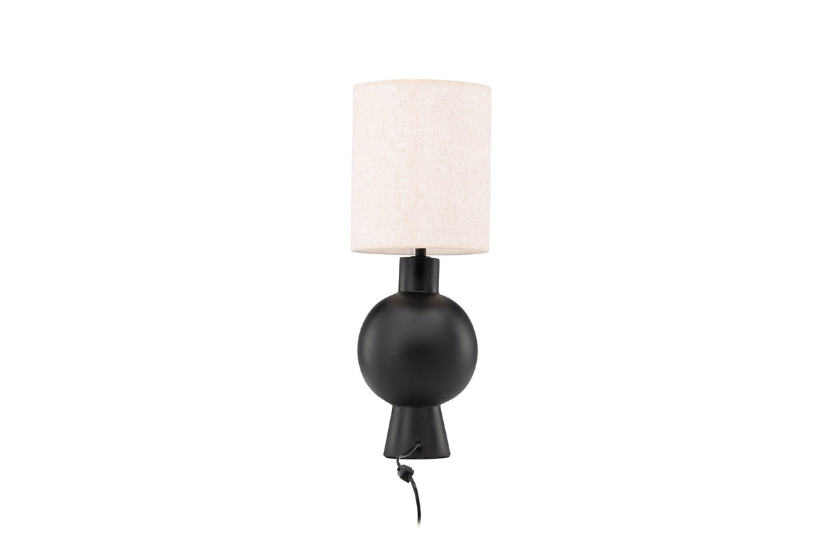 Mysterna bordslampa svart med beige tygskärm