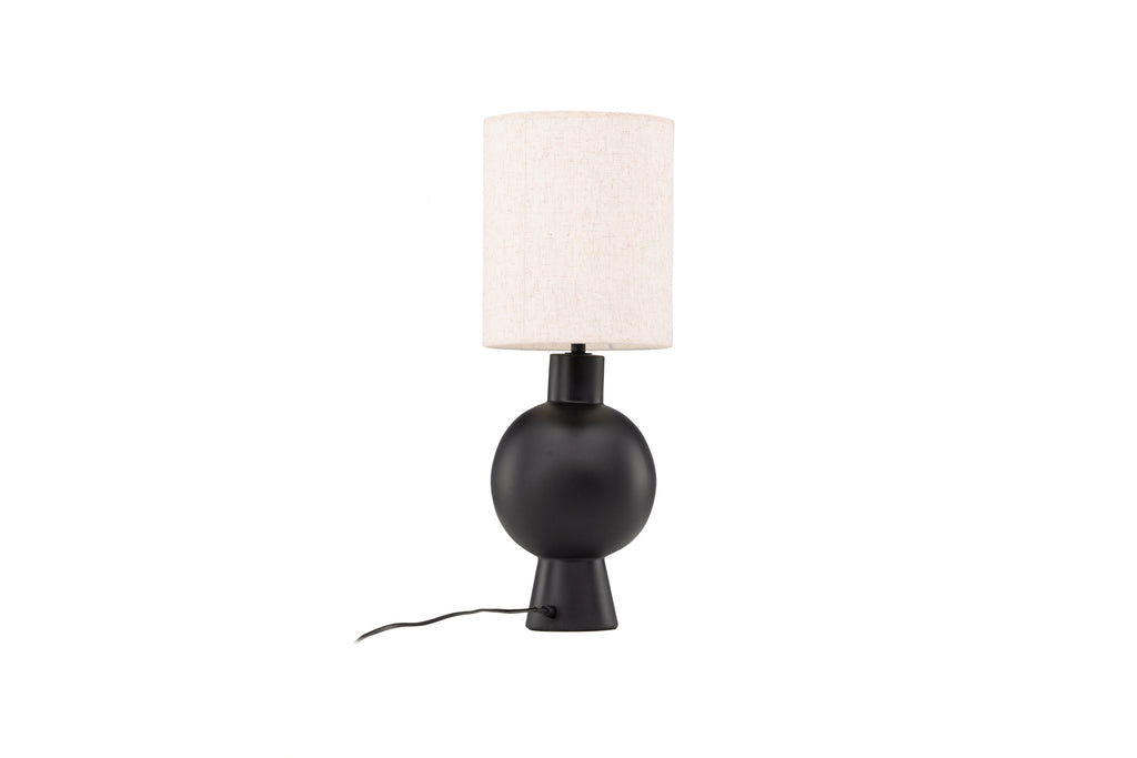 Mysterna bordslampa svart med beige tygskärm