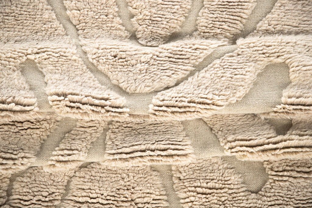 Trondheim x Josefin Lustig ullmatta 170x240 cm beige/vit