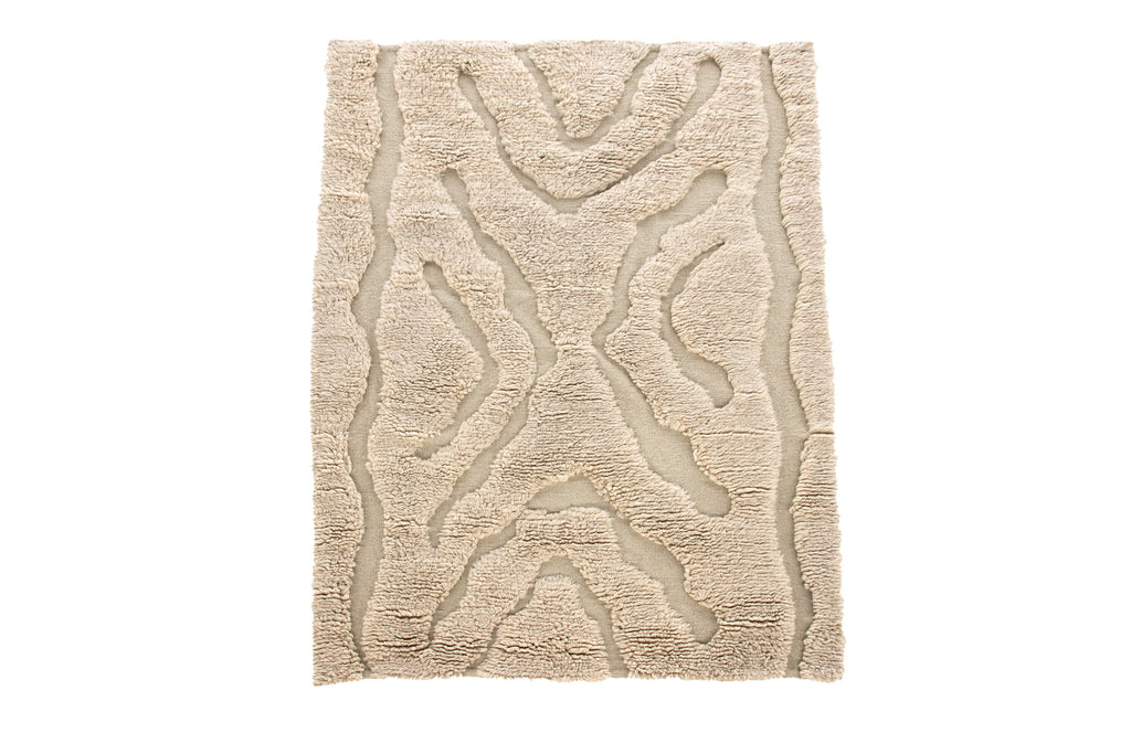 Trondheim x Josefin Lustig ullmatta 170x240 cm beige/vit