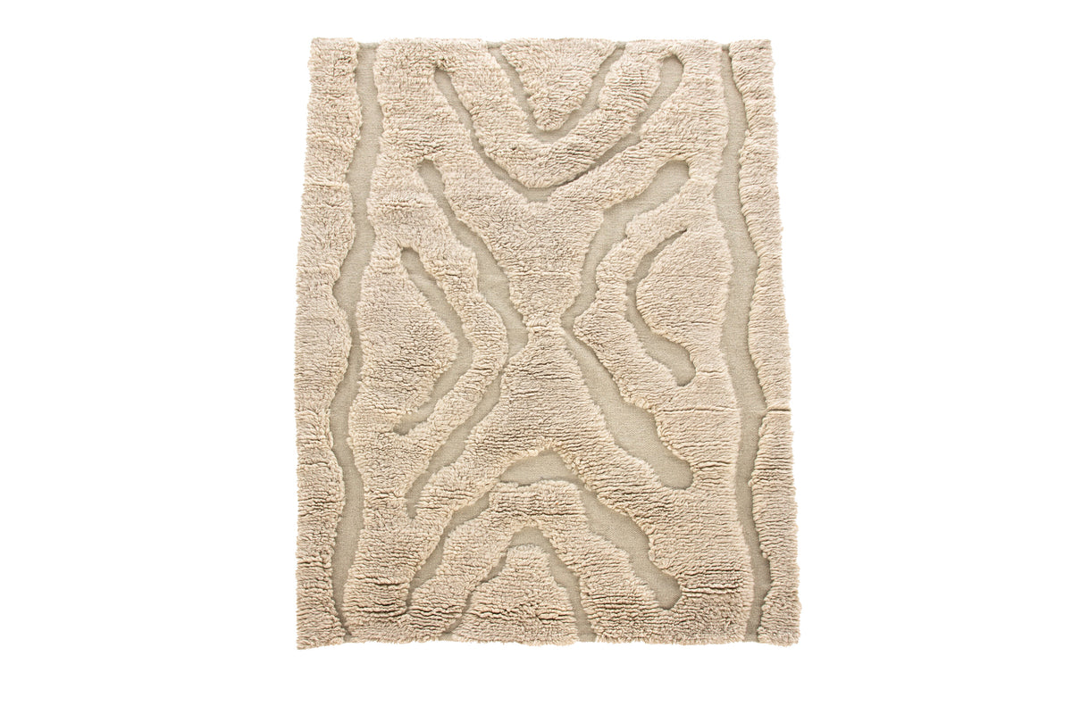 Trondheim x Josefin Lustig ullmatta 170x240 cm beige/vit