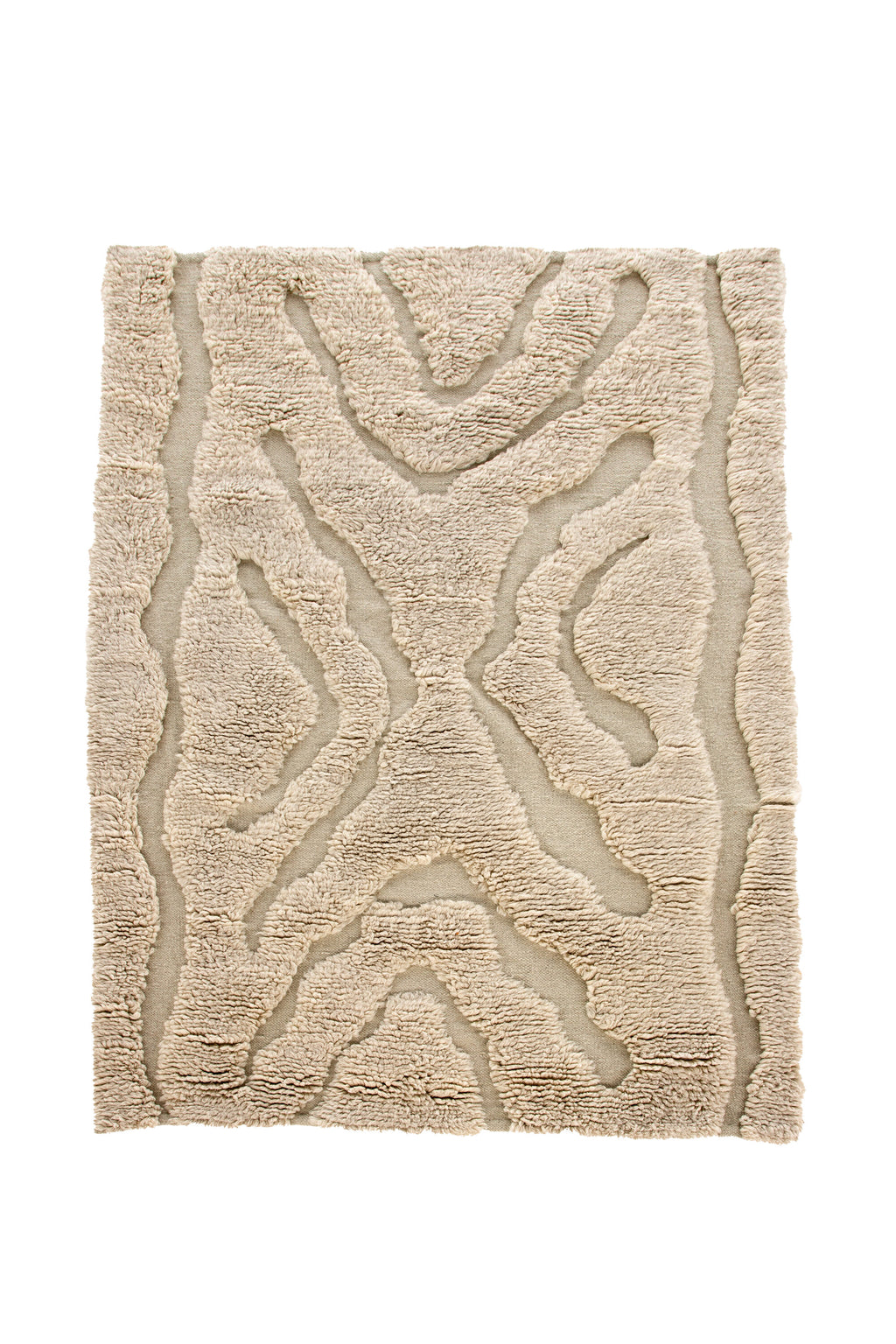 Trondheim x Josefin Lustig ullmatta 170x240 cm beige/vit
