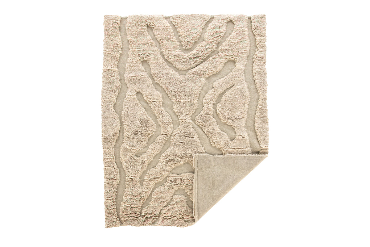 Trondheim x Josefin Lustig ullmatta 170x240 cm beige/vit