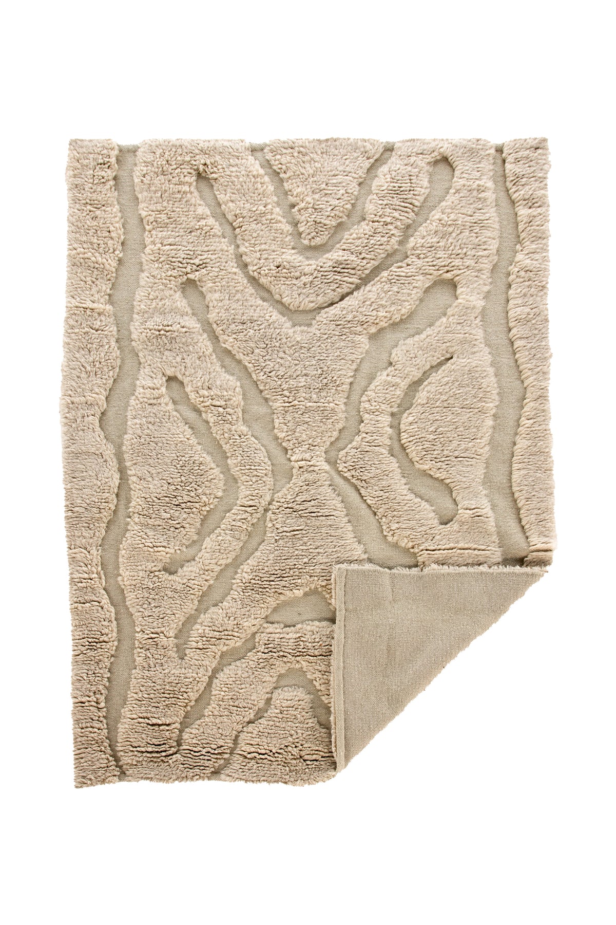 Trondheim x Josefin Lustig ullmatta 170x240 cm beige/vit
