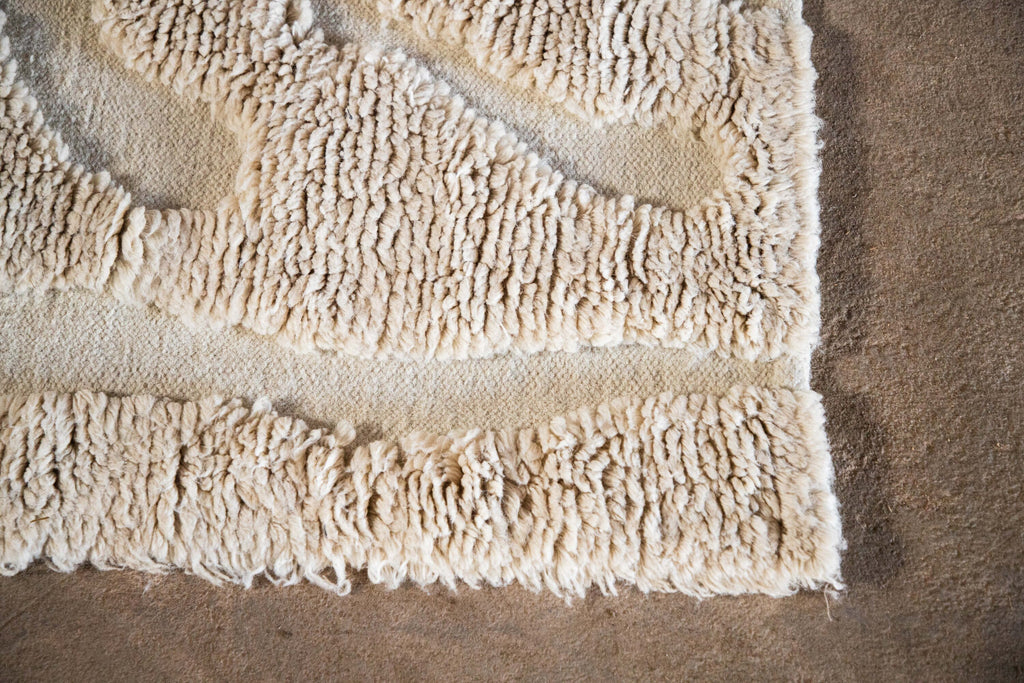 Trondheim x Josefin Lustig ullmatta 170x240 cm beige/vit