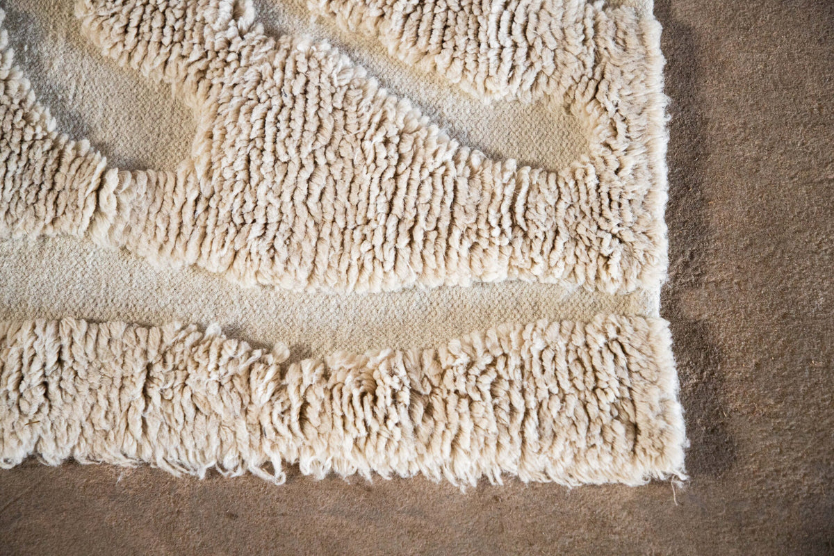 Trondheim x Josefin Lustig ullmatta 170x240 cm beige/vit