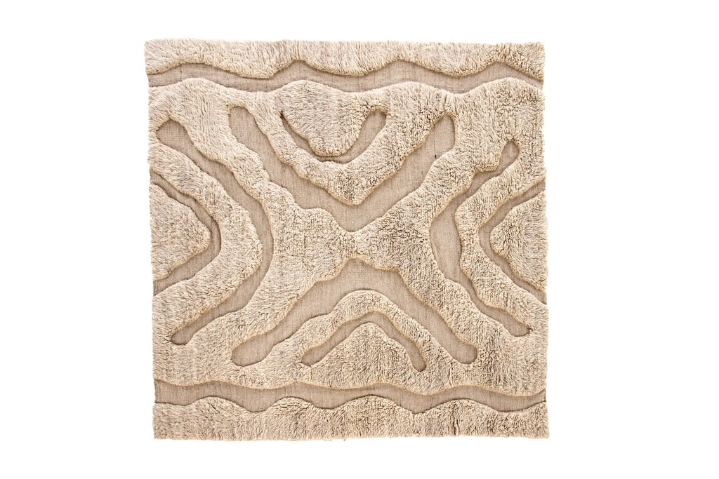 Trondheim x Josefin Lustig ullmatta 400x400 cm beige/vit