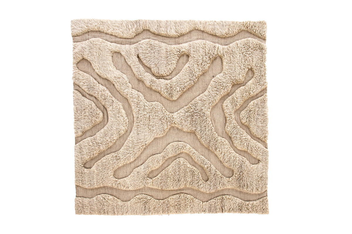 Trondheim x Josefin Lustig ullmatta 400x400 cm beige/vit