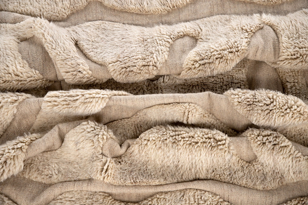 Trondheim x Josefin Lustig ullmatta 400x400 cm beige/vit