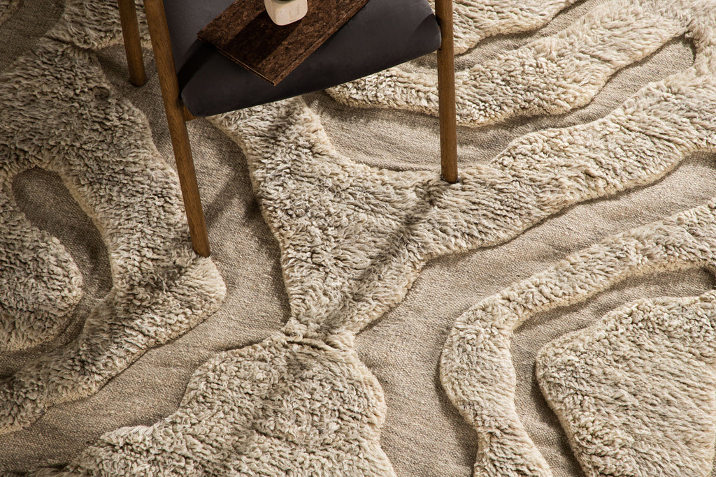 Trondheim x Josefin Lustig ullmatta 400x400 cm beige/vit