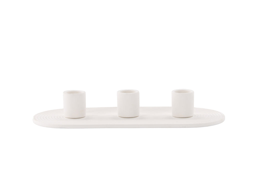 Dian ljusstake B24xH4 cm vit