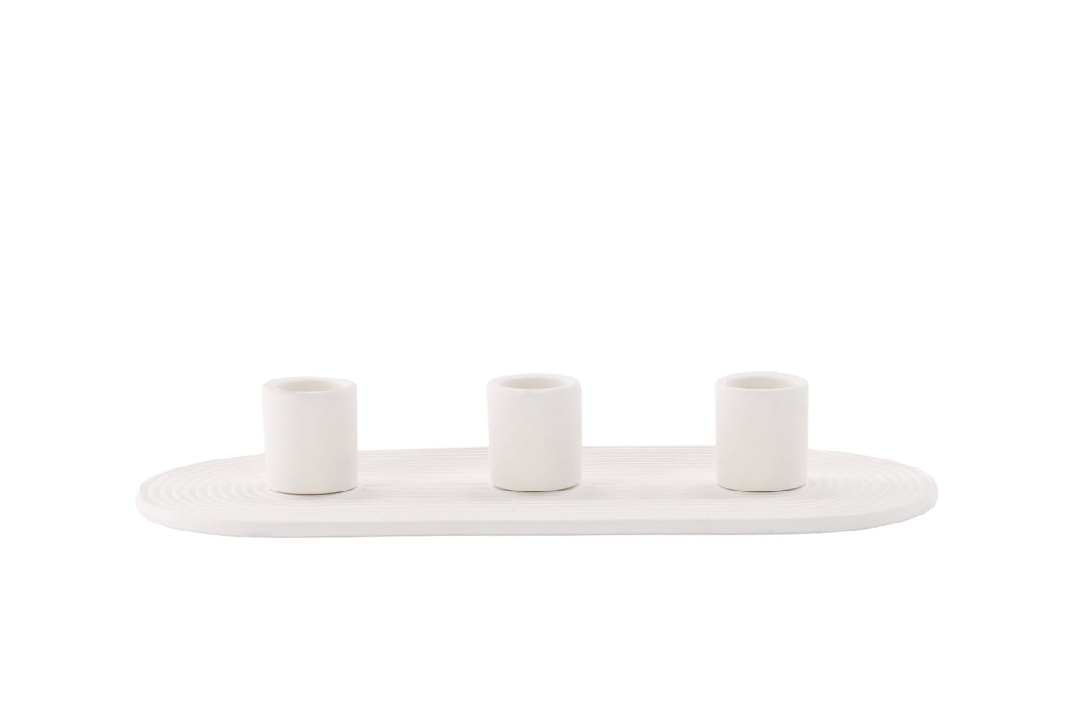 Dian ljusstake B24xH4 cm vit