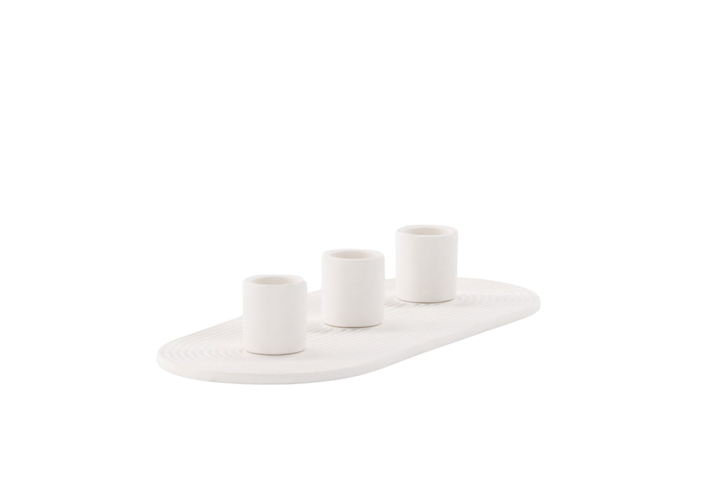 Dian ljusstake B24xH4 cm vit