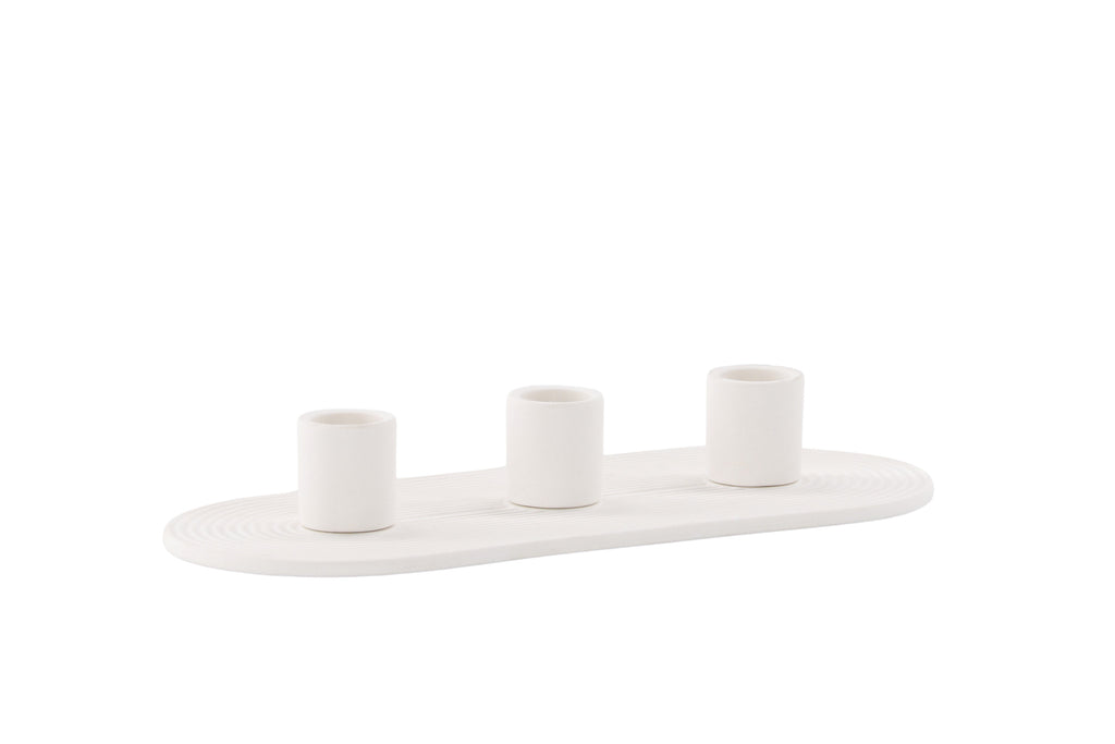 Dian ljusstake B24xH4 cm vit