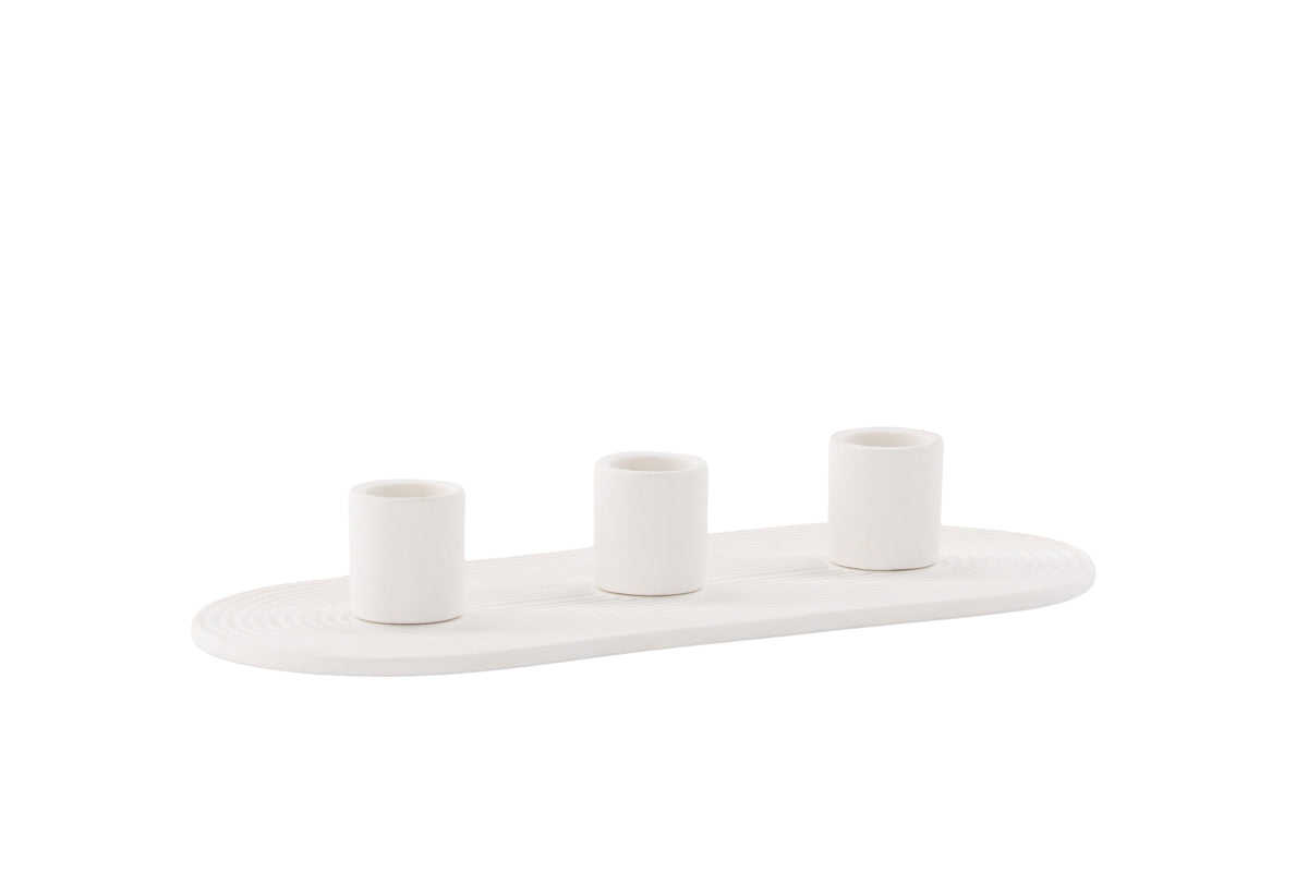 Dian ljusstake B24xH4 cm vit