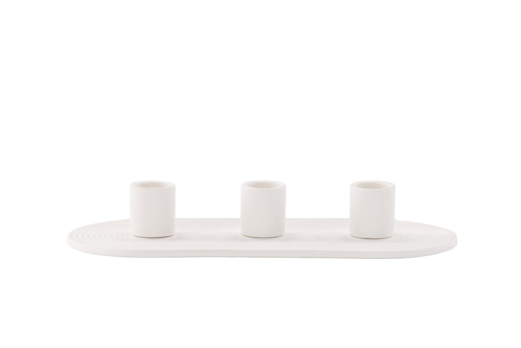 Dian ljusstake B24xH4 cm vit