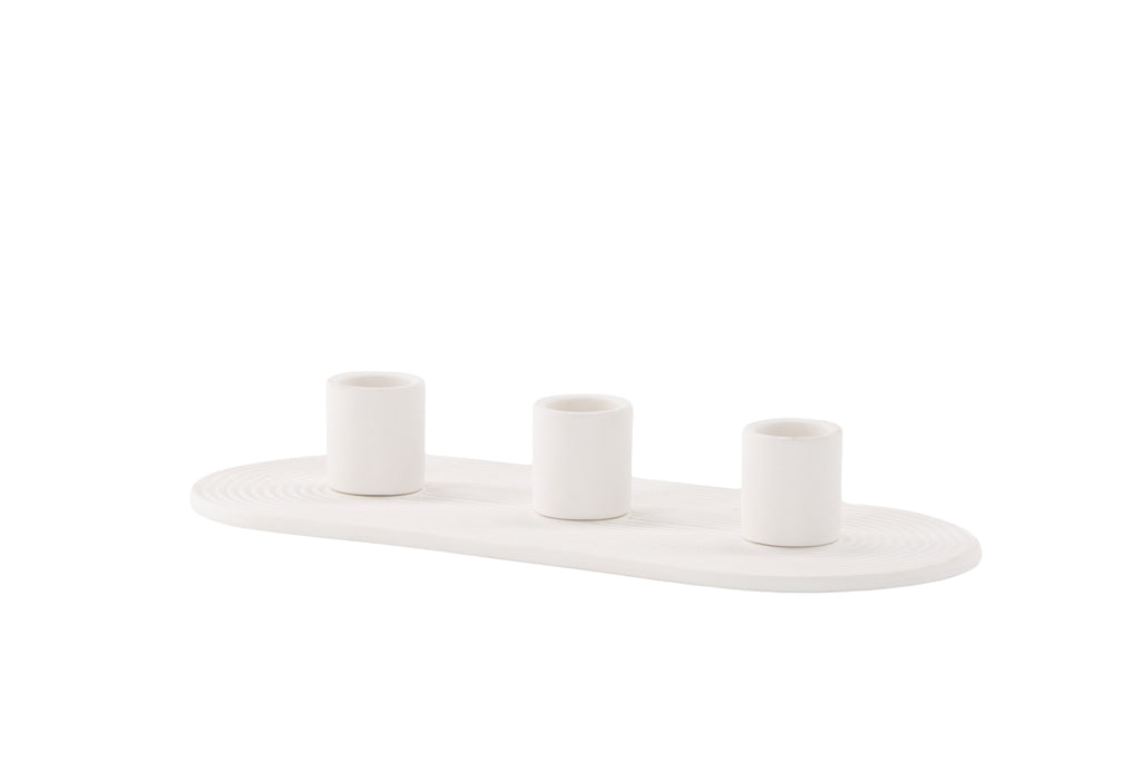 Dian ljusstake B24xH4 cm vit