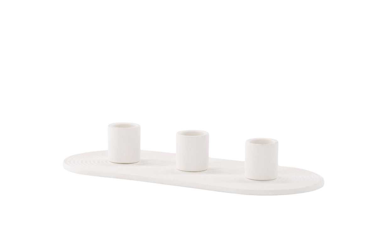 Dian ljusstake B24xH4 cm vit