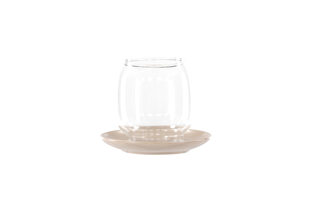 Archy ljuslykta 12x10 cm beige/klart glas