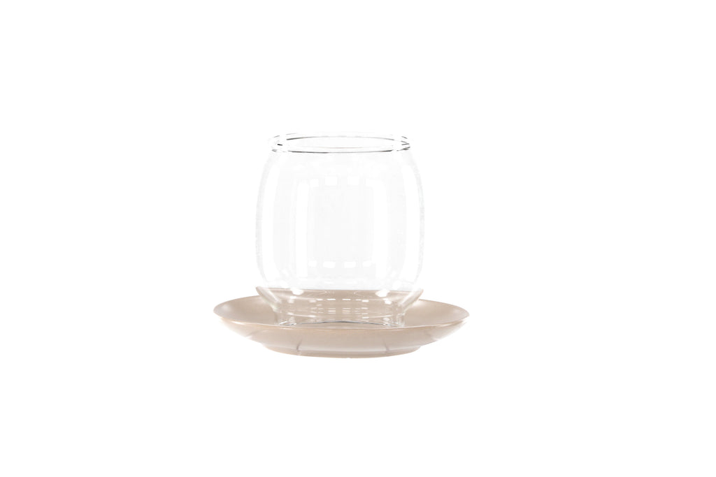 Archy ljuslykta 12x10 cm beige/klart glas