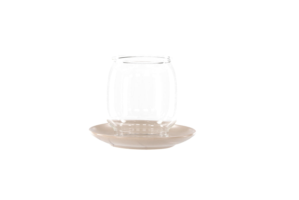 Archy ljuslykta 12x10 cm beige/klart glas