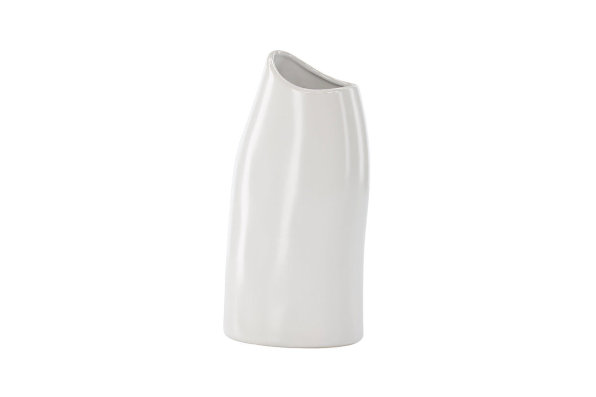 Ernst vas 12x9x23 cm vit i stengods