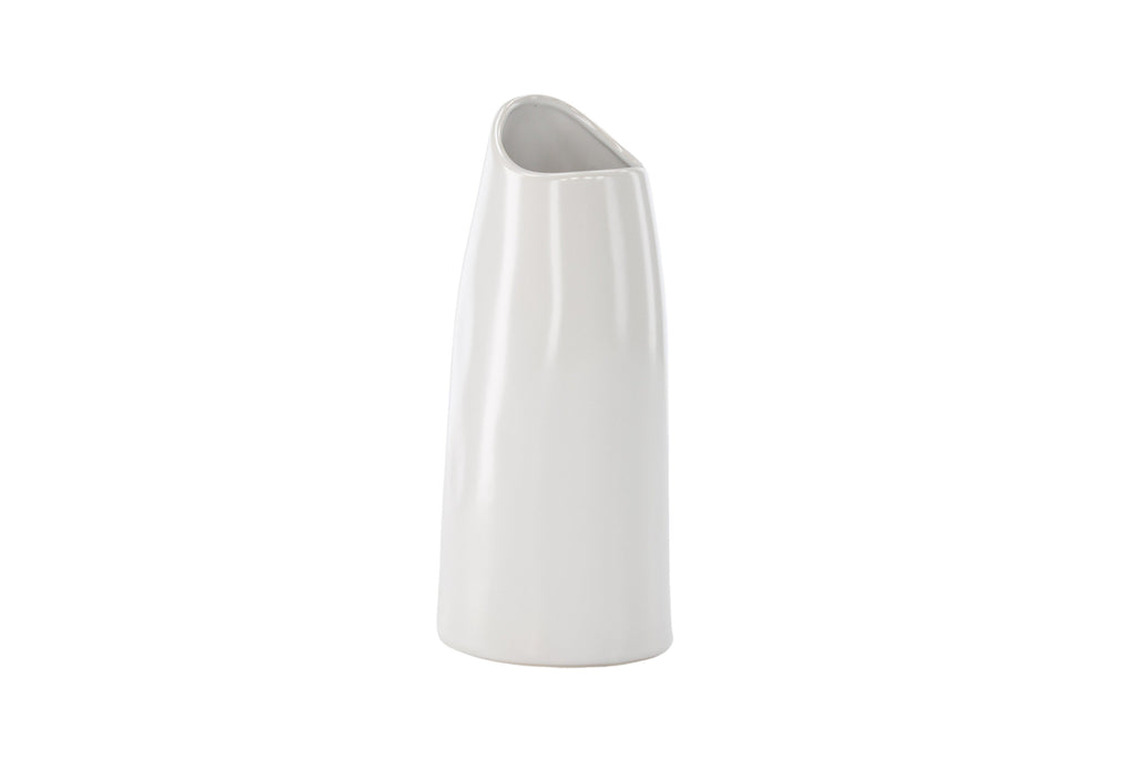 Ernst vas 12x9x23 cm vit i stengods