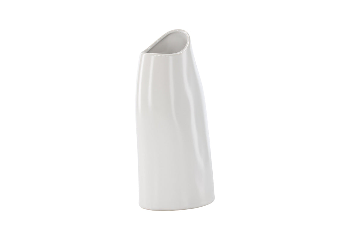 Ernst vas 12x9x23 cm vit i stengods