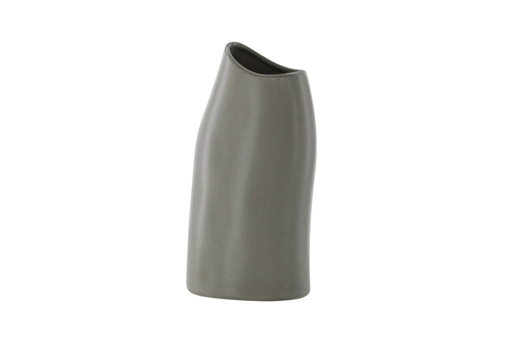 Ernst vas 12x9x23 cm mörkgrå stengods