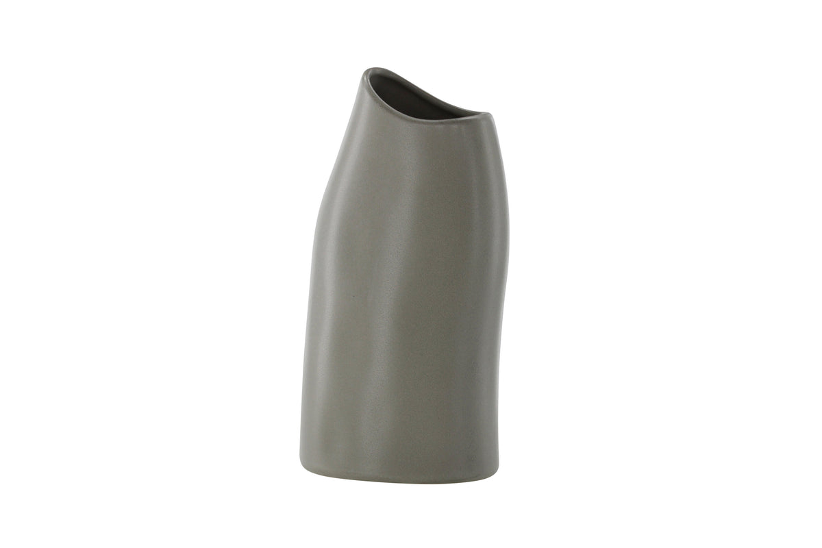 Ernst vas 12x9x23 cm mörkgrå stengods