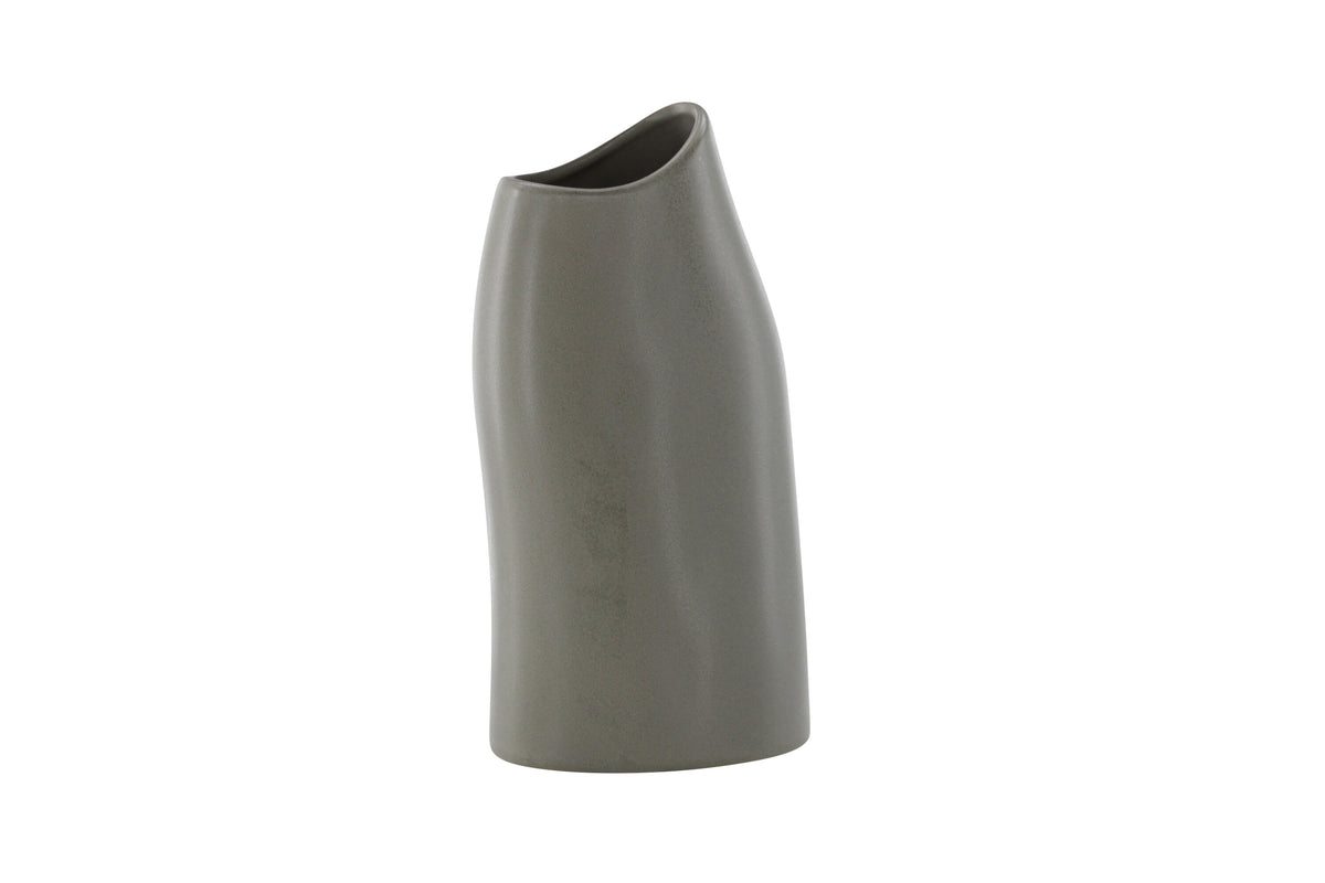 Ernst vas 12x9x23 cm mörkgrå stengods