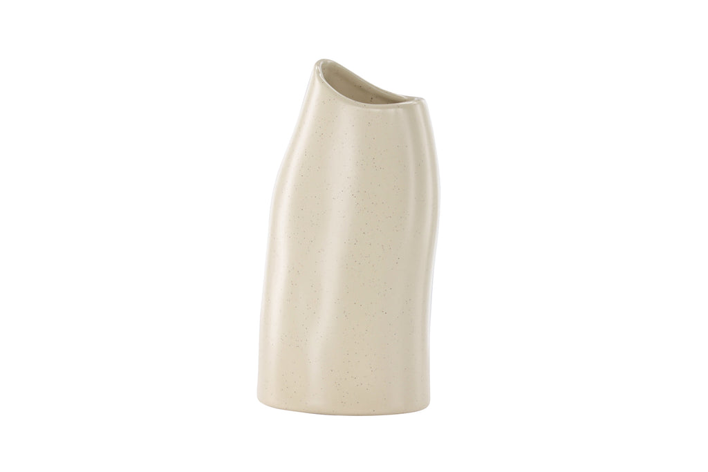 Ernst vas 12x9x23 cm beige med svarta prickar i stengods