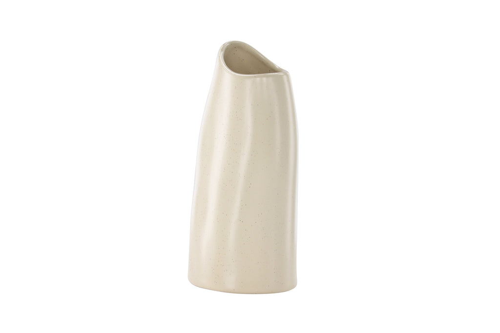 Ernst vas 12x9x23 cm beige med svarta prickar i stengods