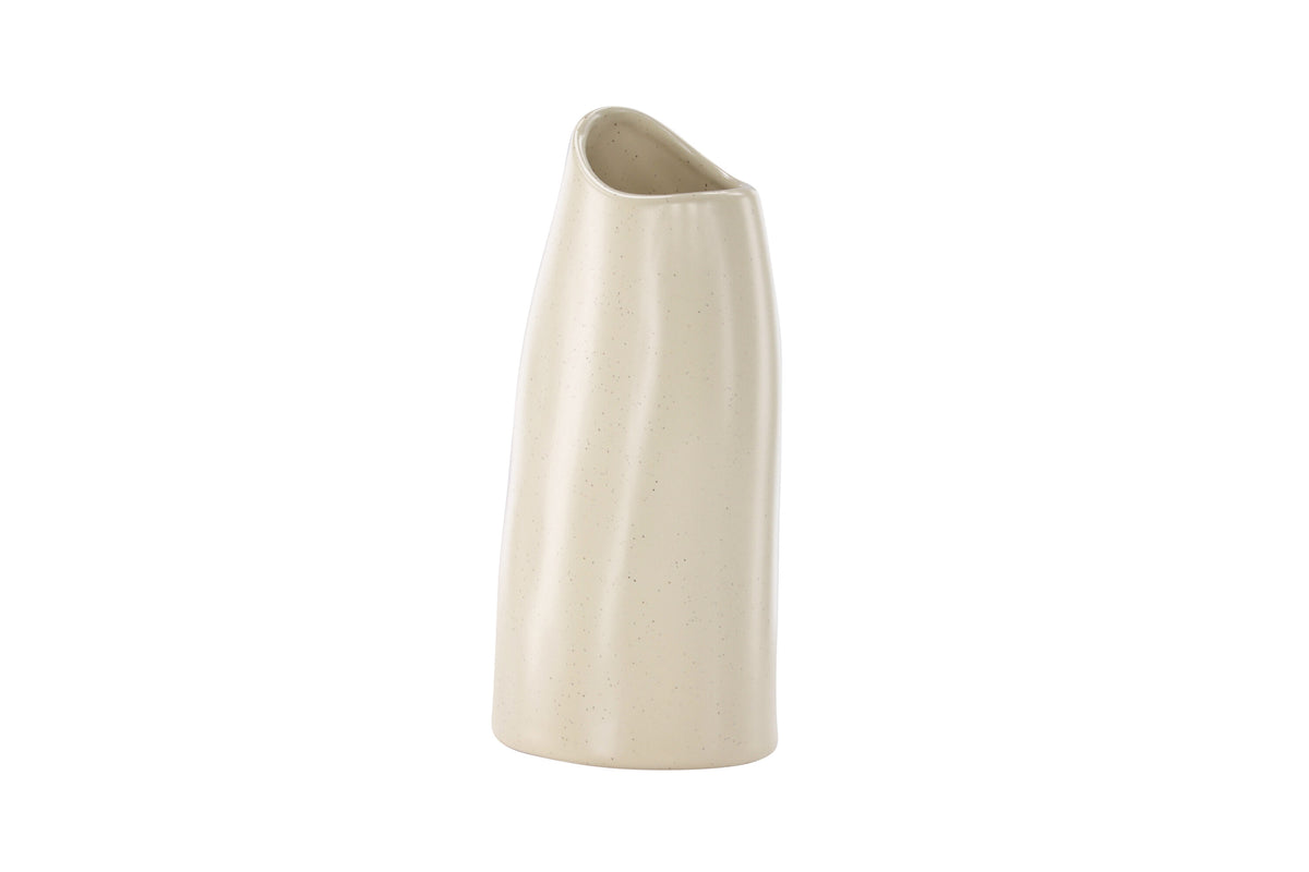 Ernst vas 12x9x23 cm beige med svarta prickar i stengods