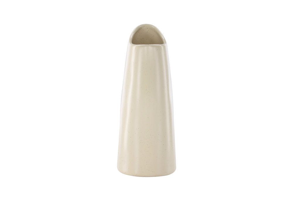 Ernst vas 12x9x23 cm beige med svarta prickar i stengods
