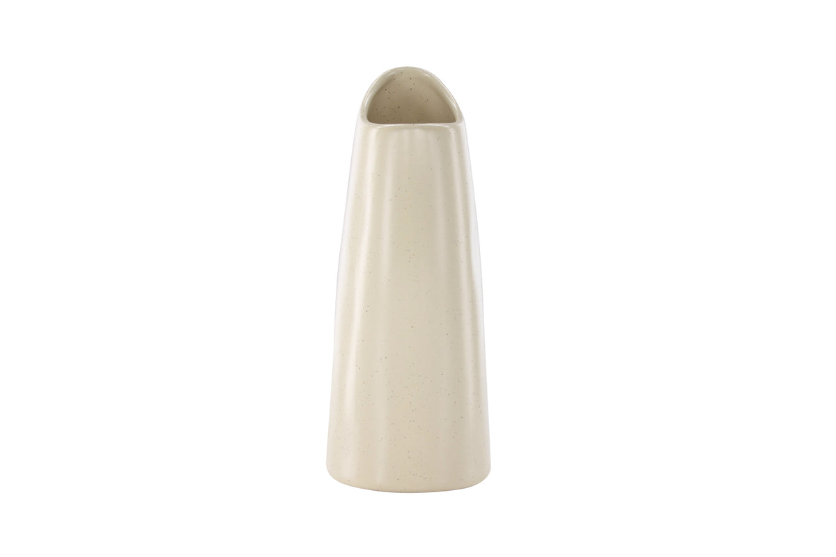 Ernst vas 12x9x23 cm beige med svarta prickar i stengods
