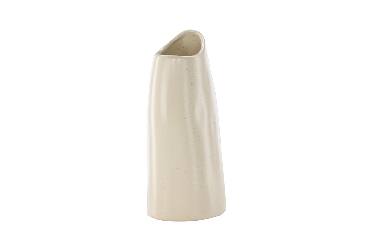 Ernst vas 12x9x23 cm beige med svarta prickar i stengods