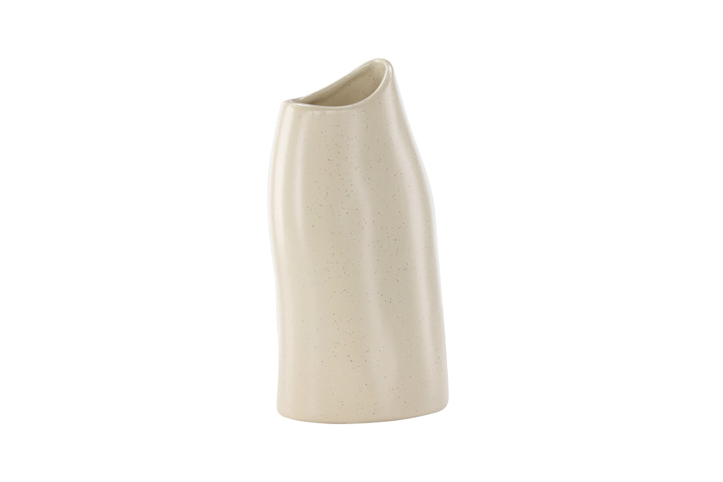 Ernst vas 12x9x23 cm beige med svarta prickar i stengods