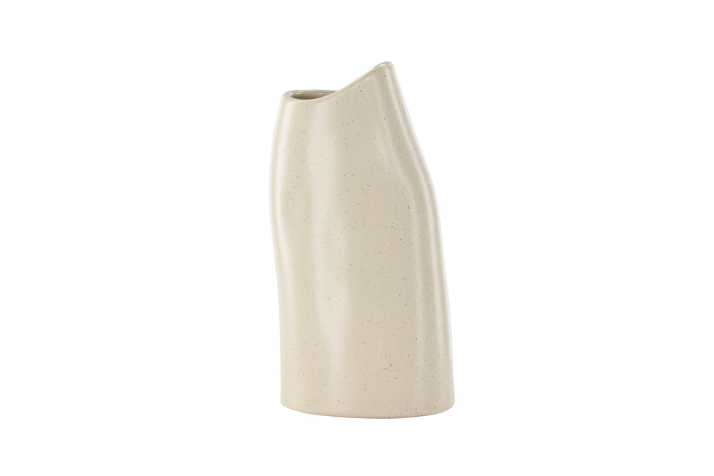 Ernst vas 12x9x23 cm beige med svarta prickar i stengods