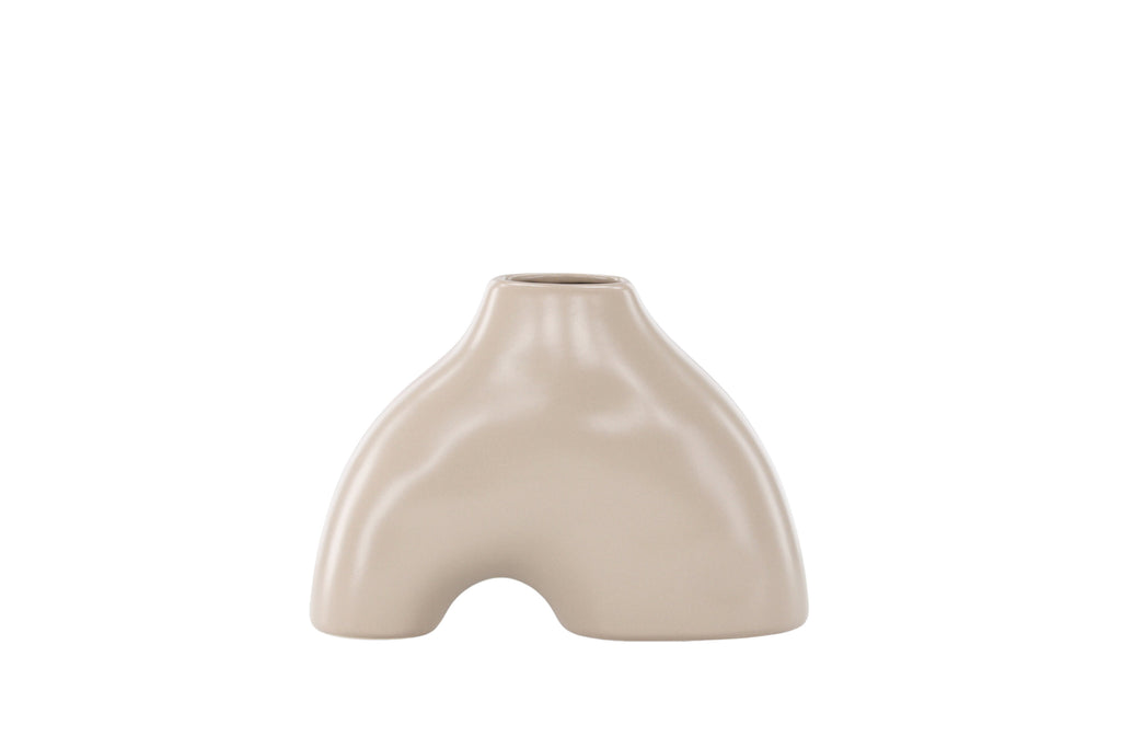 Kento vas 21x8x15 cm beige stengods