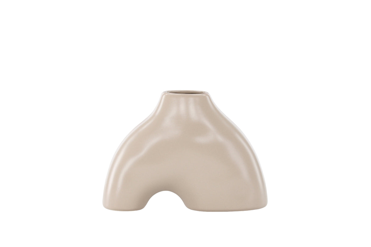 Kento vas 21x8x15 cm beige stengods