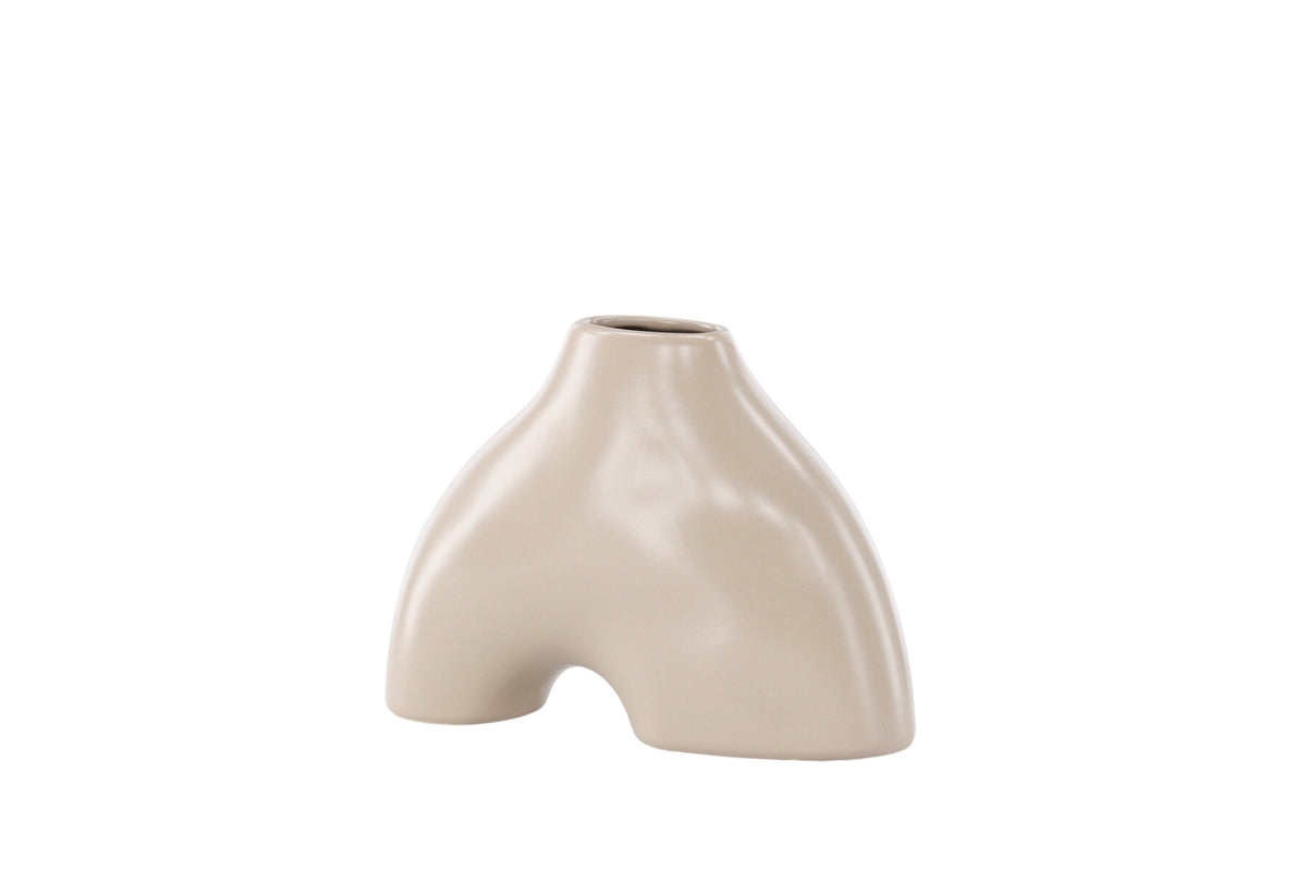 Kento vas 21x8x15 cm beige stengods