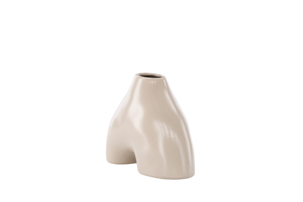 Kento vas 21x8x15 cm beige stengods
