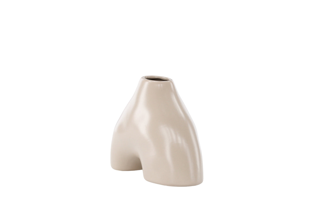 Kento vas 21x8x15 cm beige stengods