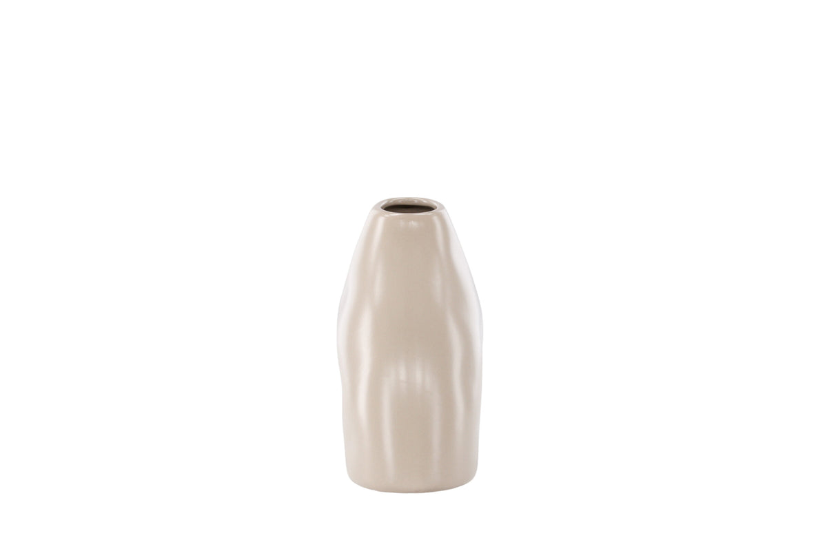 Kento vas 21x8x15 cm beige stengods