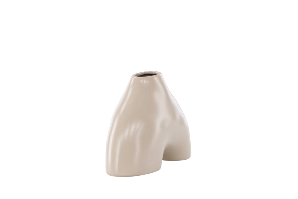 Kento vas 21x8x15 cm beige stengods